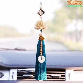 Khánh treo xe ô tô hoa sen gỗ hoàng dương xanh thủy