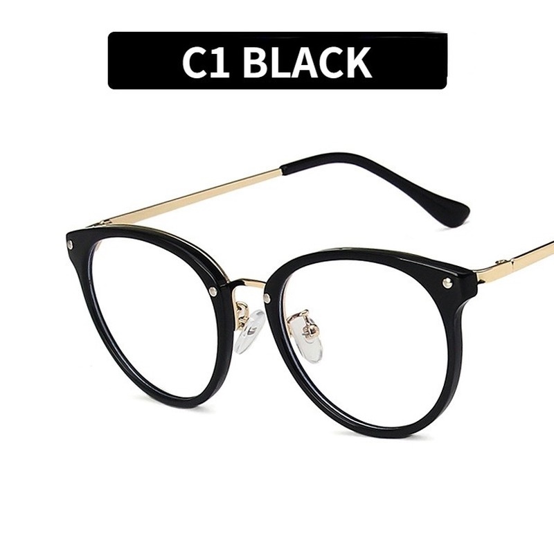 (KIQI-FASHION) COD Mắt Kính Chống Ánh Sáng Xanh Hình Oval Thời Trang Hàn Quốc Mới Cho Nữ