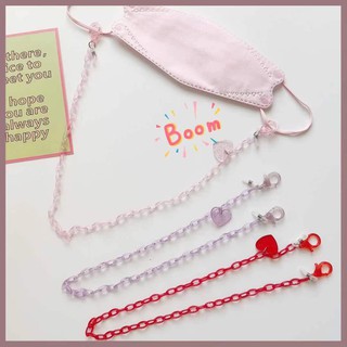 New creative cartoon candy color love acrylic necklace glasses chain