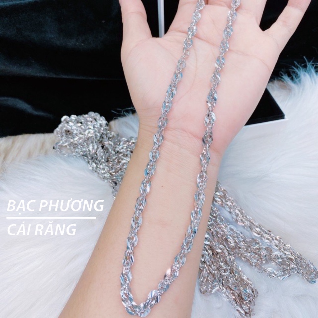 Dây Chuyền Kiểu Dây Đuôi Phụng Tròn Khắc Máy Mẫu Vàng Trắng Ý Cao Cấp Xi Kim