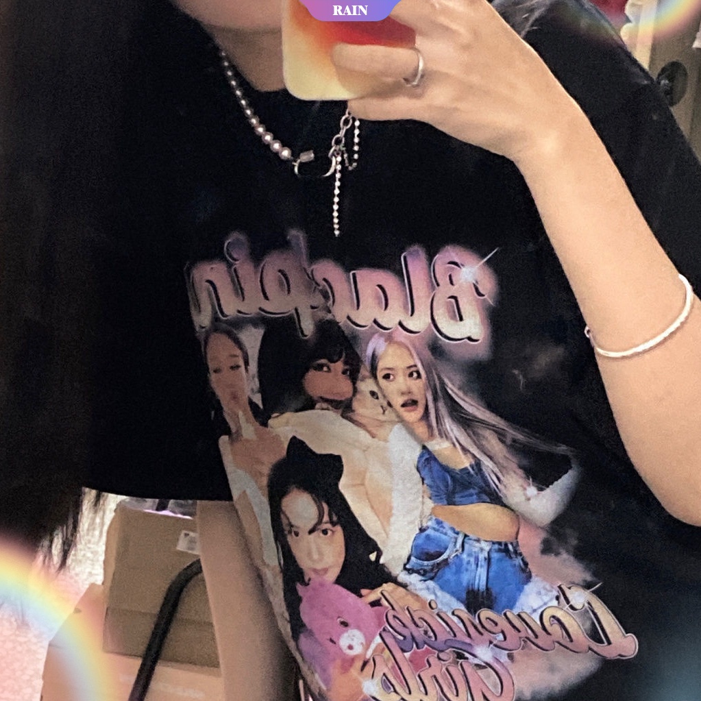 Áo Thun Unisex Tay Ngắn In Hình BLACKPINK Thời Trang Hàn Quốc