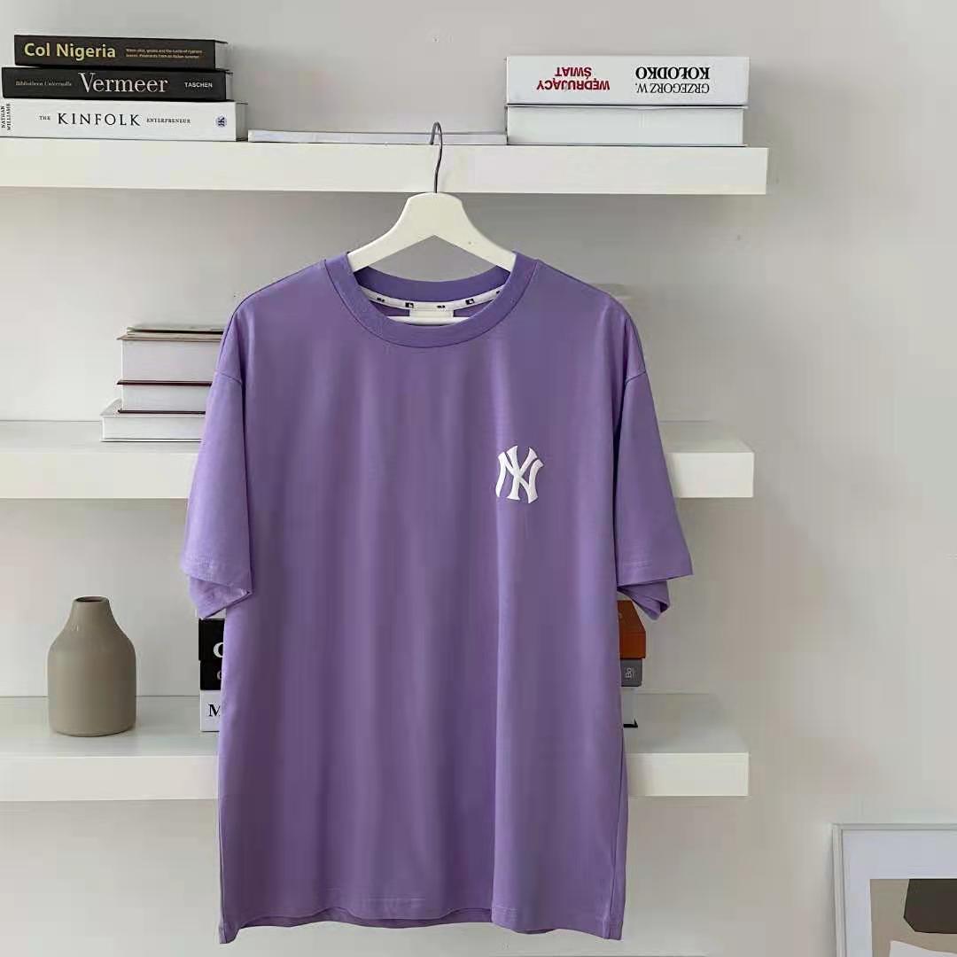 Áo Thun Ngắn Tay Chất Liệu Cotton In Chữ Mlb Ny Thời Trang Dành Cho Cả Nam Và Nữ