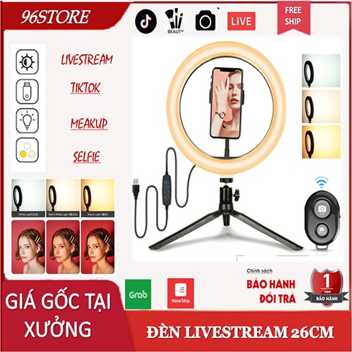 [XẢ KHO]  Đèn Livestream 26cm Chân Để Bàn Hỗ Trợ Ánh Sáng Livestream, Chụp Ảnh, Học Online, Trang Đi
