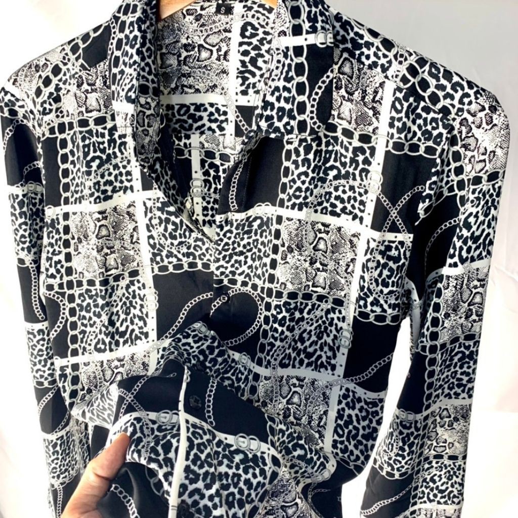 Áo sơ mi nam dài tay form rộng họa tiết vải lụa cao cấp S60 | BigBuy360 - bigbuy360.vn