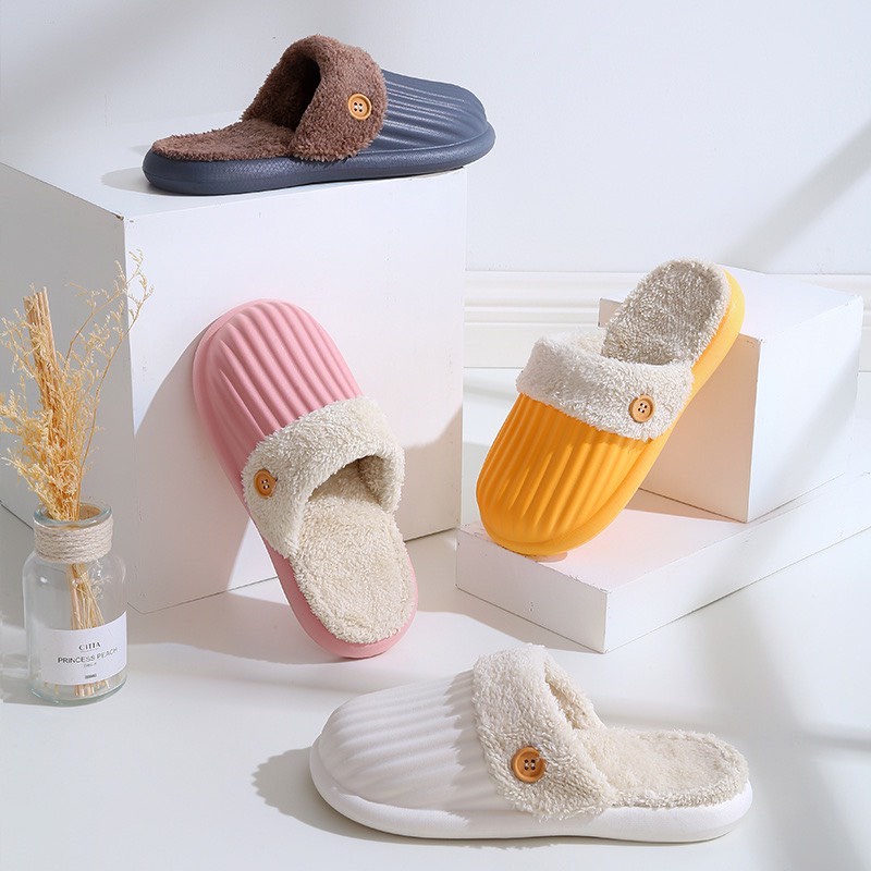 Dép sục bông nam và nữ cao cấp có thể tháo rời lót bông siêu ấm - Dép đi trong nhà 2023