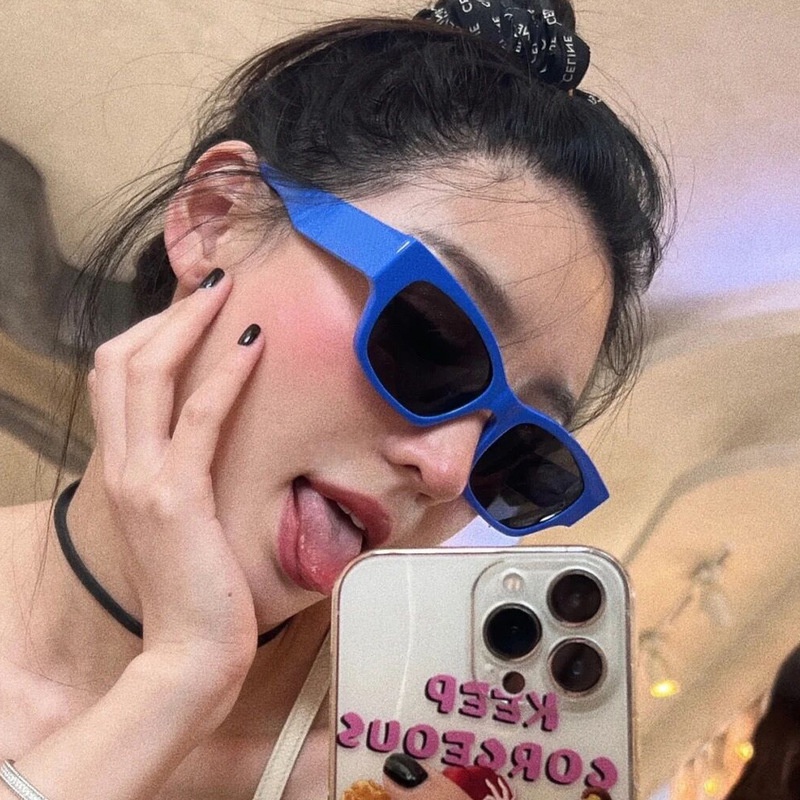 Kính Mát Mắt Mèo Chống Tia UV Màu Sắc Kẹo Ngọt Phong Cách Retro Hàn Quốc