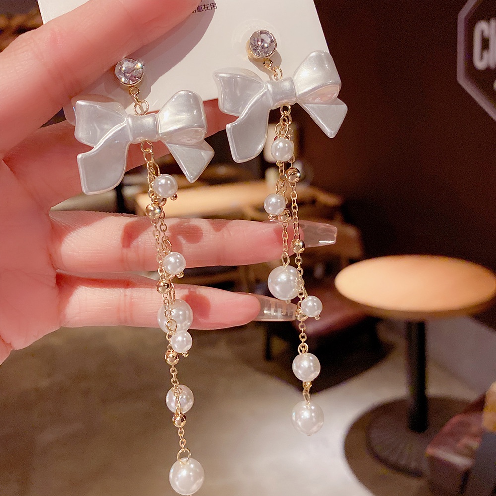 Khuyên Tai Nơ Tua Rua Phong Cách Hàn Quốc Thời Trang Chất Lượng Cao 2022 Mới