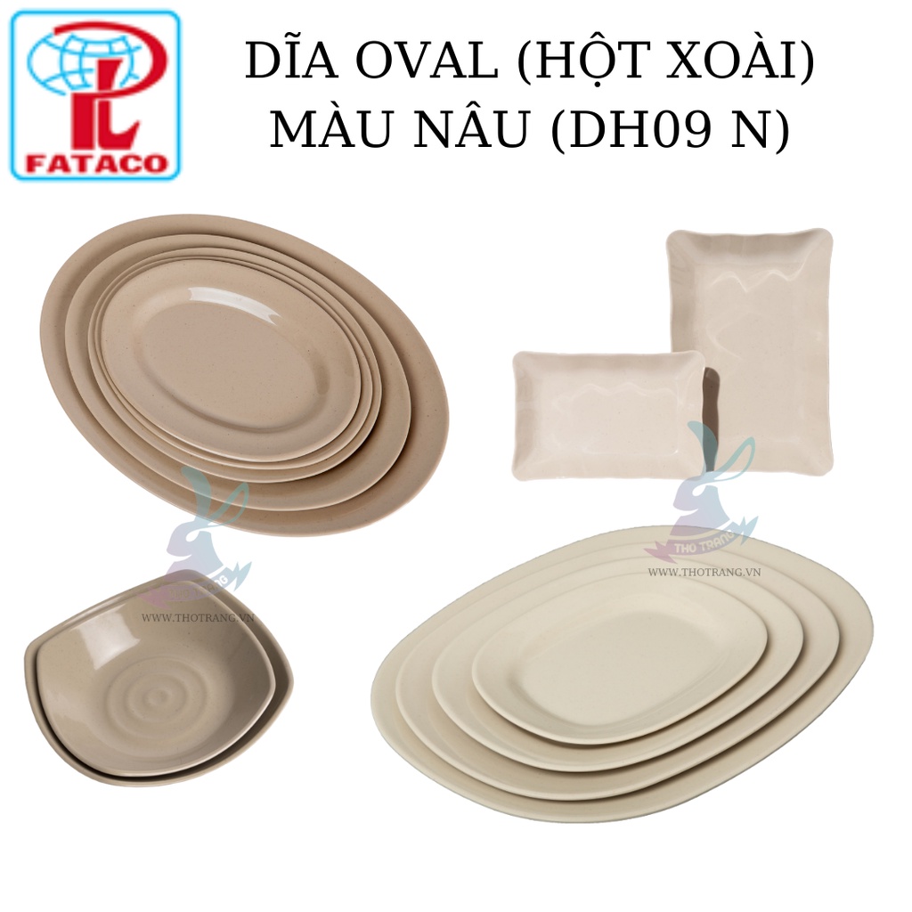 DĨA HỘT XOÀI MÀU NÂU NHỰA MELAMINE CAO CẤP FATACO VIỆT NAM ĐA DẠNG VỀ SIZE