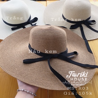 Nón cói rộng rành nơ