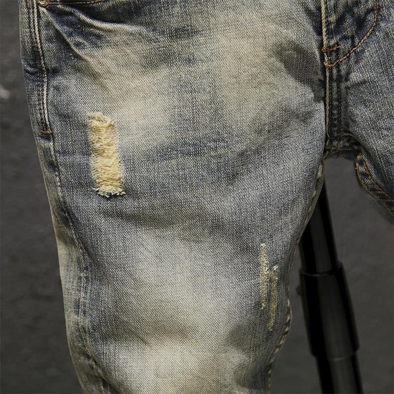 Quần Jeans Dài Rách Gối Thời Trang Dành Cho Nam