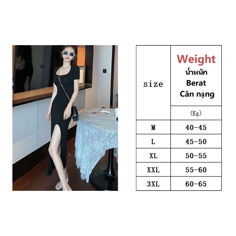 Đầm YEYA cổ vuông tay ngắn xẻ tà phong cách Hàn Quốc mới cho nữ