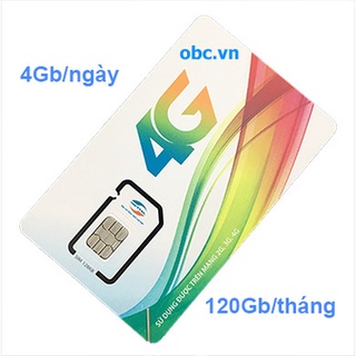 Sim 3G 4G OBC Viettel 4Gb/ngày tốc độ cao