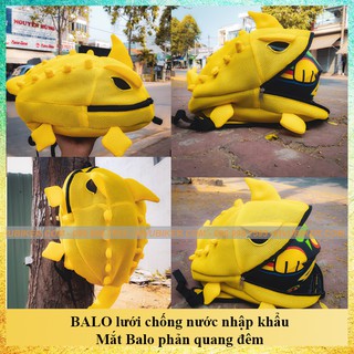 [RẺ VÔ ĐỊCH]  BALO đựng nón bảo hiểm KHỦNG LONG lưới màu vàng bằng lưới chống nước cao cấp - Mắt balo rồng phản quang