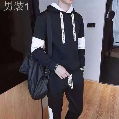 ☜Bộ đồ áo len nam thu đông phiên bản Hàn Quốc của học sinh trẻ trung thể thao giản dị quần dài hàng đầu xu hướng