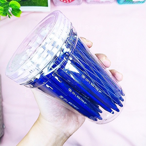 Hủ 50 bút bi T407 ngòi 0,8 mm chất lượng cao mực xanh - Phát Huy Hoàng