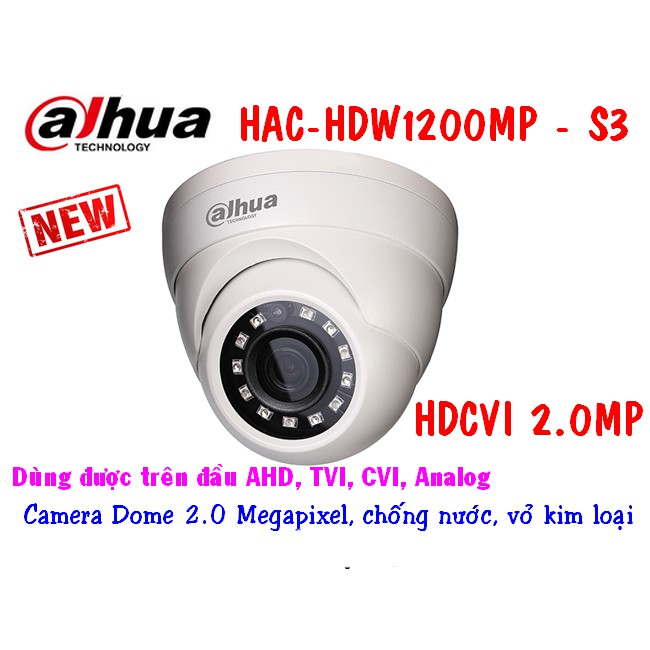 CAMERA DAHUA HDCVI HAC-HDW1200MP-S3  - 2.0 FullHD