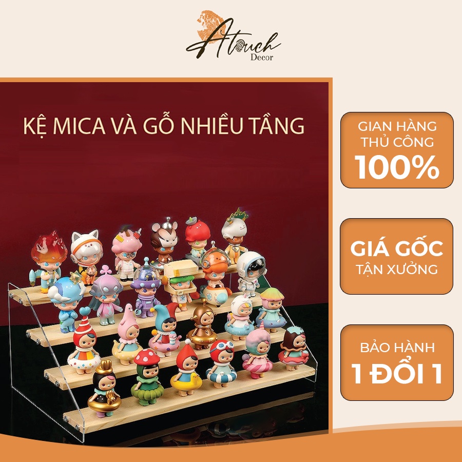 Kệ mica gỗ trưng mô hình giá rẻ dễ dàng lắp ghép tiện lợi