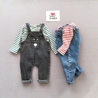 Set Yếm Bò Áo Thun Sành Điệu