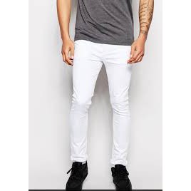 Quần Jean Skinny Basic In White Unisex