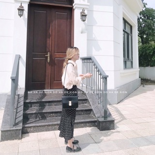 Chân váy chấm bi đuôi cá Moran