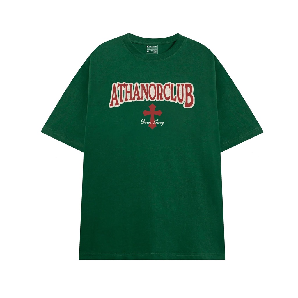 Áo thun form rộng ATHANOR tay lỡ - unisex - mẫu athanorclub xanh lá