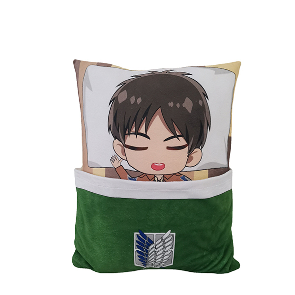 Attack on Titan Sleep Pillow Plush Cushion Ackerman Levi Eren Mikasa Reversible Home Soft Comfortable Pillows Gift