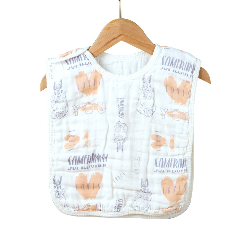 Yếm Ăn Cotton Mềm Mại In Họa Tiết Hoạt Hình Đáng Yêu Cho Bé Sơ Sinh