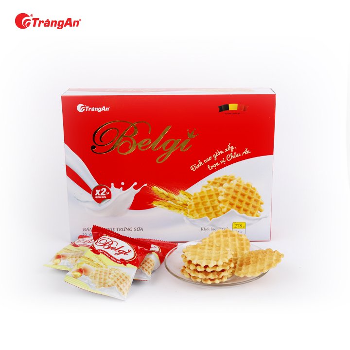 [Chính hãng] Bánh Cookie Belgi Trứng Sữa, Thương Hiệu Tràng An, Hộp 278g