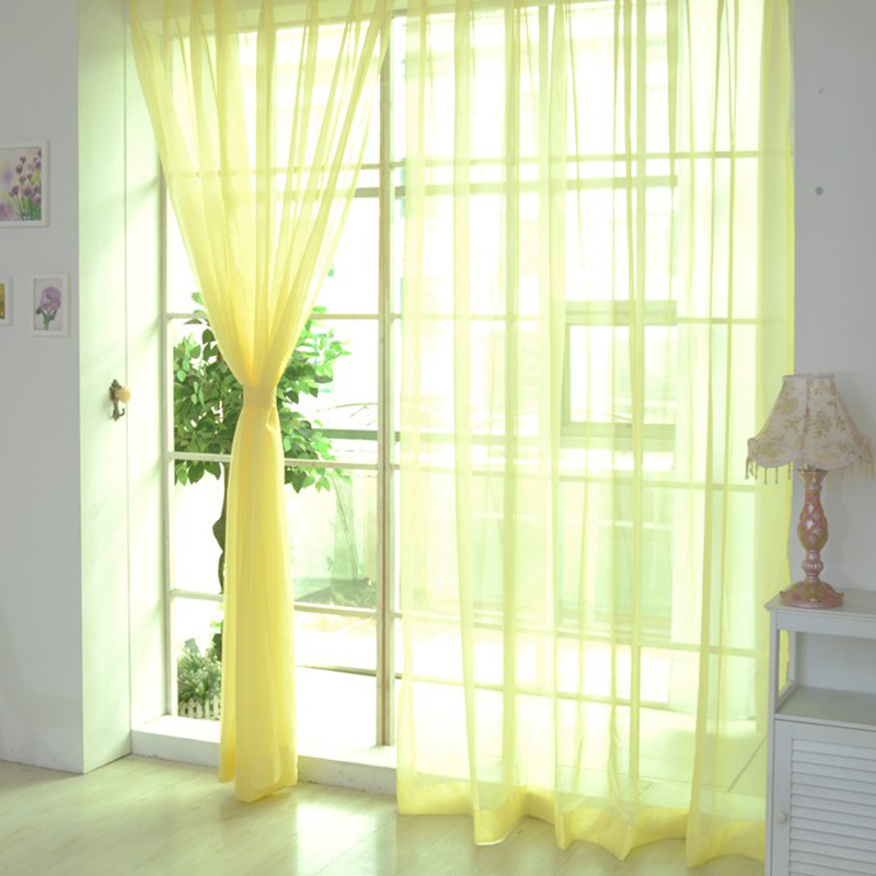 rèm cửa sổ Vải Voan Màu Trơn 200cm X 100cm