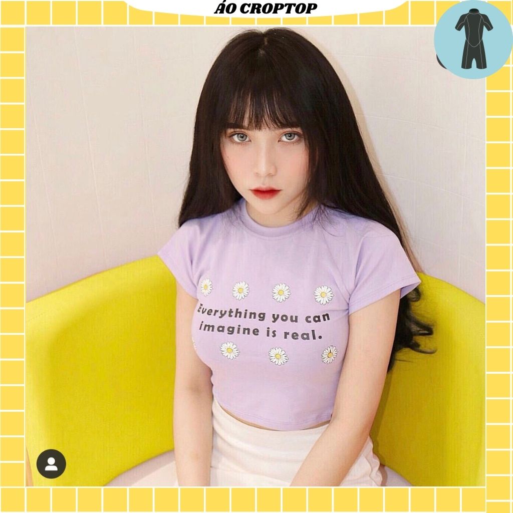 Áo croptop nữ tay ngắn ,from ôm body  ,freesize ,thun borip mềm mại co dãn cực tốt