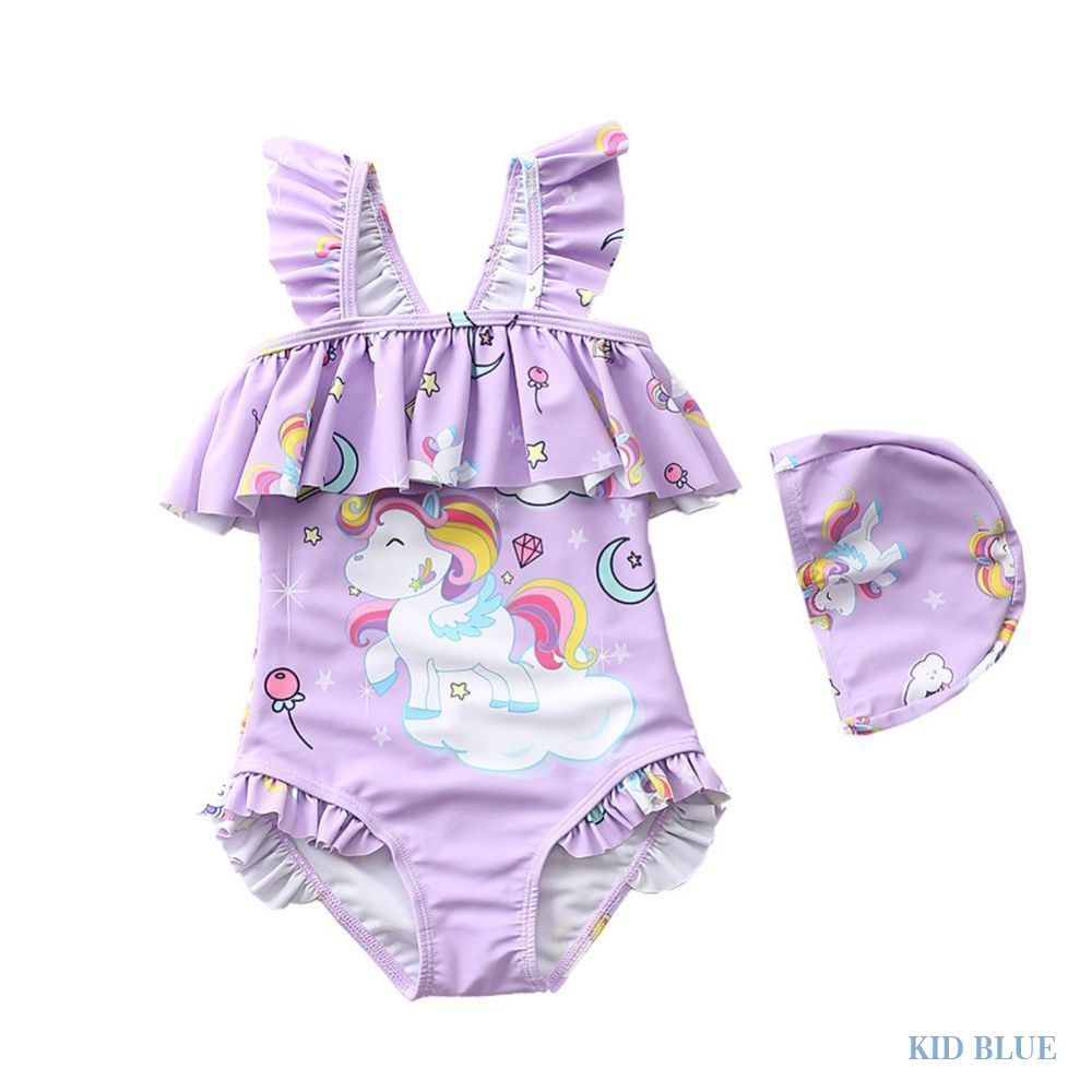 Bộ Đồ Bơi Bikini Viền Bèo Dễ Thương Dành Cho Bé Gái 1-7 Tuổi