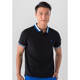 Áo Thun Nam Ngắn Tay Có Cổ Giordano Polo Logo Cóc Ngắn Tay Màu Đen 0101870015