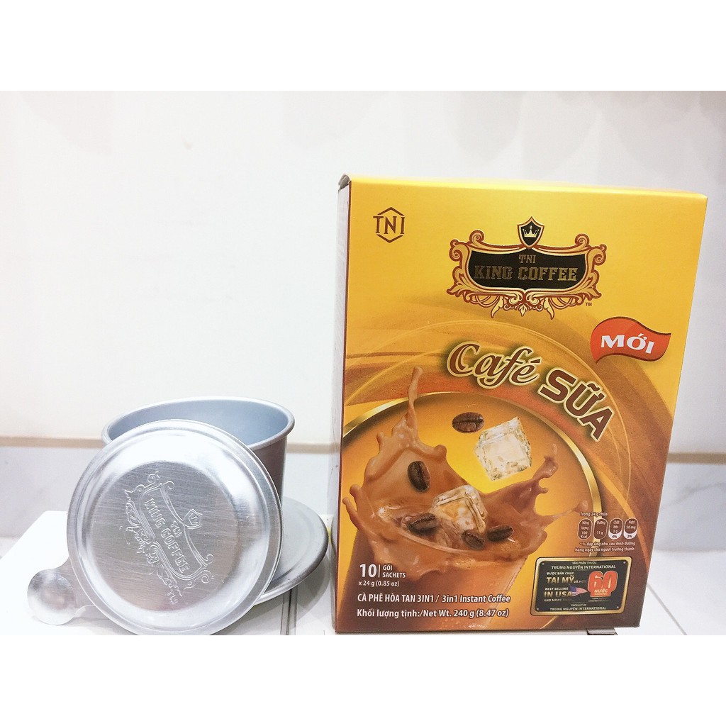 (CAFE SỮA ĐÁ) (Thượng Hạng) (Khởi nguồn sáng tạo) CAFE SỮA ĐÁ KING COFFEE 240g 10 gói x 24g (gói lẻ rời)