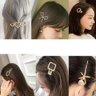 Kẹp tóc ngọc trai cặp tóc mái kim loại phụ kiện tóc xinh xắn dễ thương