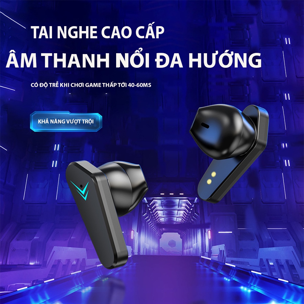 Tai Nghe Bluetooth Gaming X15 - Có Mic - Đỗ Trễ Cực Thấp - Led Hiển Thị Pin - Chính Hãng HD DESIGN