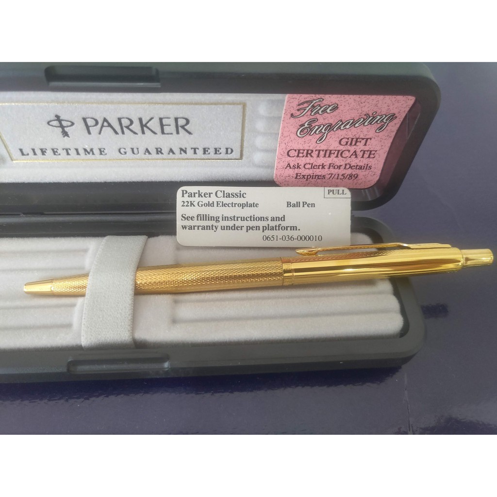 Viết bi Parker Classic - Mạ vàng 22 kara - Grain D'Orge Barleycorn pattern Ballpoint Pen - Bút cao cấp - Made in France