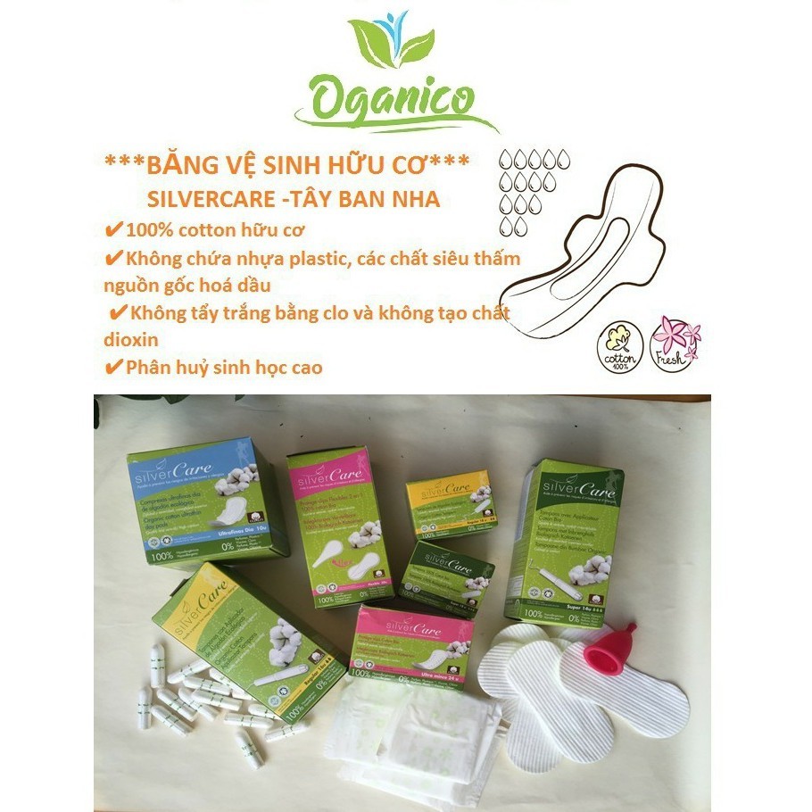 Băng vệ sinh Hữu cơ SilverCare siêu mỏng hàng ngày, ban đêm - Organic Sanitary Napkin BVSO