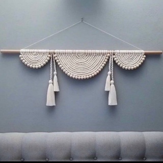 Mành macrame sang trọng thanh gỗ 1m2