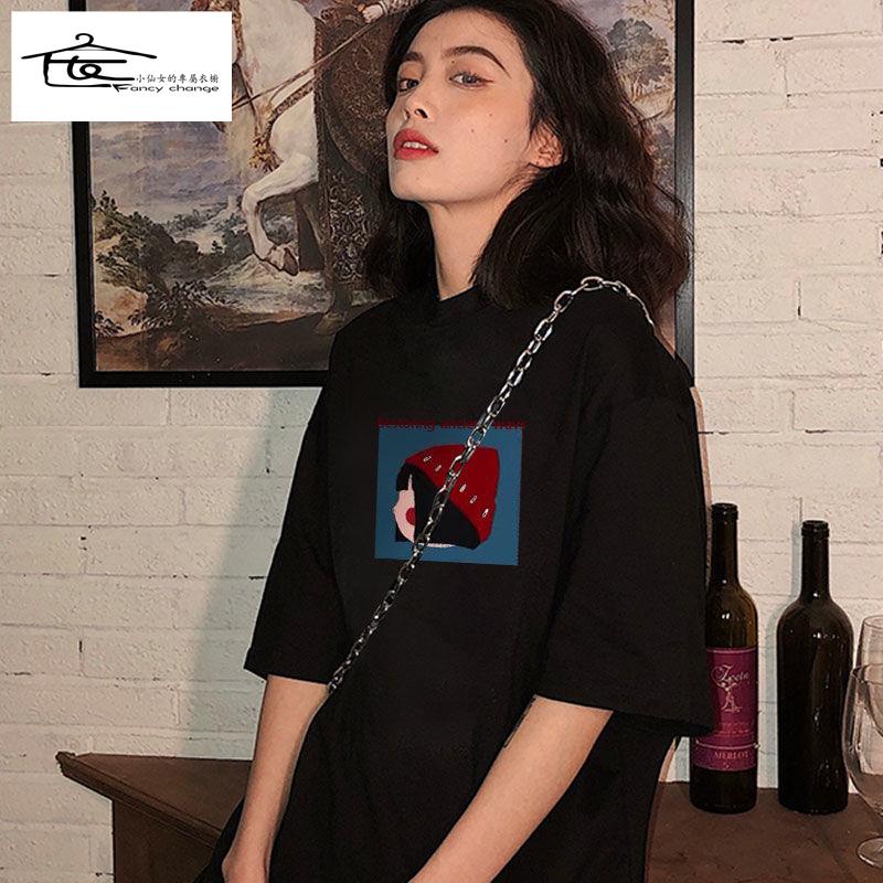 Áo Thun Cotton Tay Lỡ Dáng Rộng Phong Cách Hàn Quốc Thời Trang Xuân Hè Cho Nữ 2022