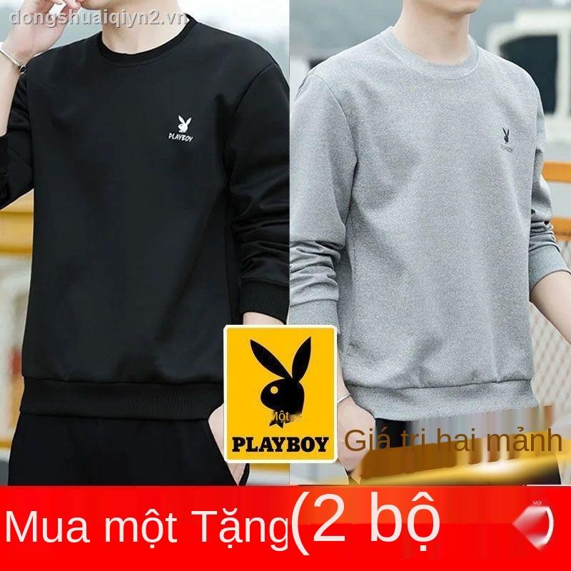 Playboy Áo Thun Tay Dài Dáng Rộng Thời Trang Xuân Thu Cao Cấp Cho Nam