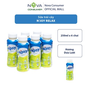 [Combo 6 chai] Sữa trái cây N’Joy Relax hương Dưa Lưới (250ml x 6 chai)