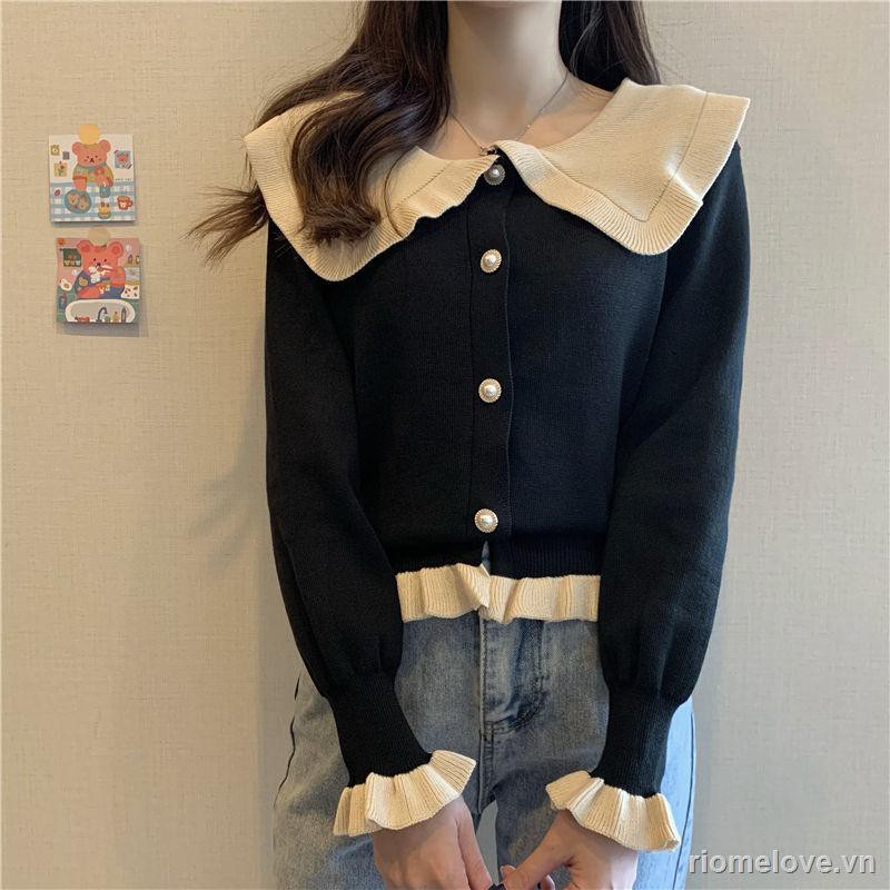 Women's cardigan neck sweater knitted women's new autumn and winter short outer wear long-sleeved | BigBuy360 - bigbuy360.vn