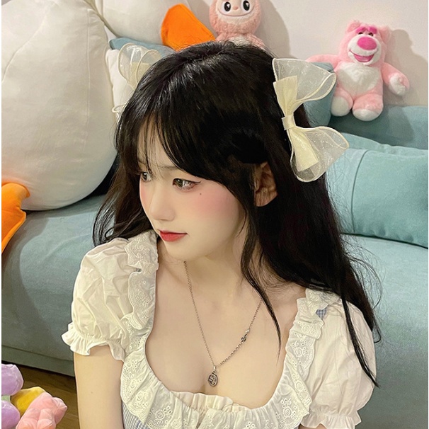 Kẹp Tóc Nơ Lưới MILA Phong Cách Công Chúa Cổ Tích