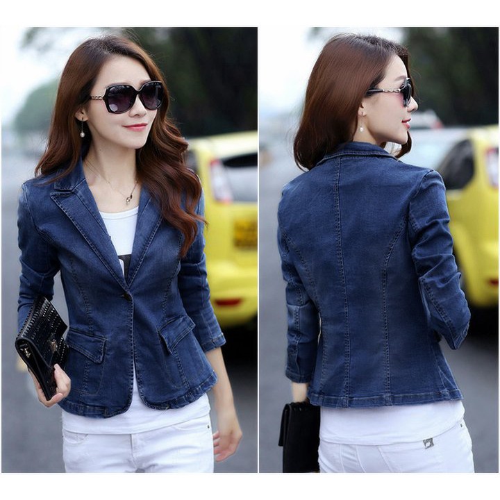 Áo vest jean một nút thiết kế cao cấp