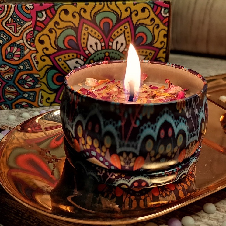 Nến Thơm Candle Cup Tinh Dầu Thiên Nhiên Sáp Thơm Phòng Ngủ Không Khói 85g Vintage NEN07 NEN08