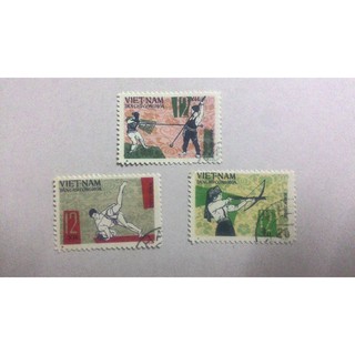 Tem sưu tập Tem CTO Việt Nam thể thao dân tộc ( 3 tem )