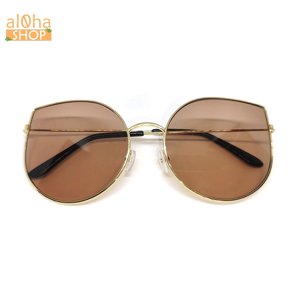 Mắt kính Ulzzang râm trà thời trang gọng sắt mắt to K022 phong cách sang chảnh, cá tính - al0ha Shop
