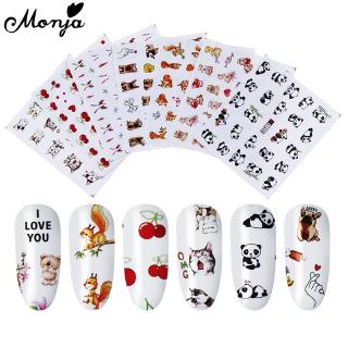 Bộ 7 Miếng Dán Trang Trí Móng Tay Họa Tiết Động Vật Cherry Dễ Thương DIY