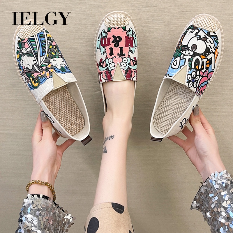 Giày lười IELGY bằng vải đế mềm dễ phối đồ thời trang cho nữ
