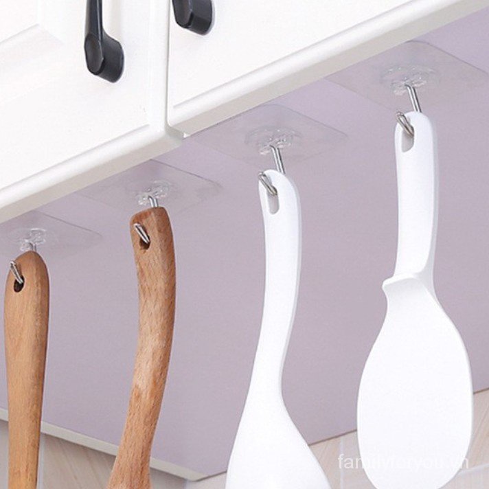Móc treo đồ dán tường trong suốt không cần đinh dính mạnh hạng nặng bằng thép không gỉ